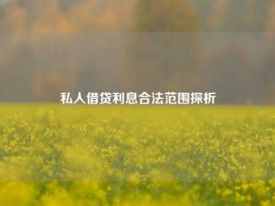 私人借贷利息合法范围探析